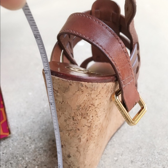 Tory Burch Leslie Cork Wedges in Sienna - Brown - Picture 3 of 8